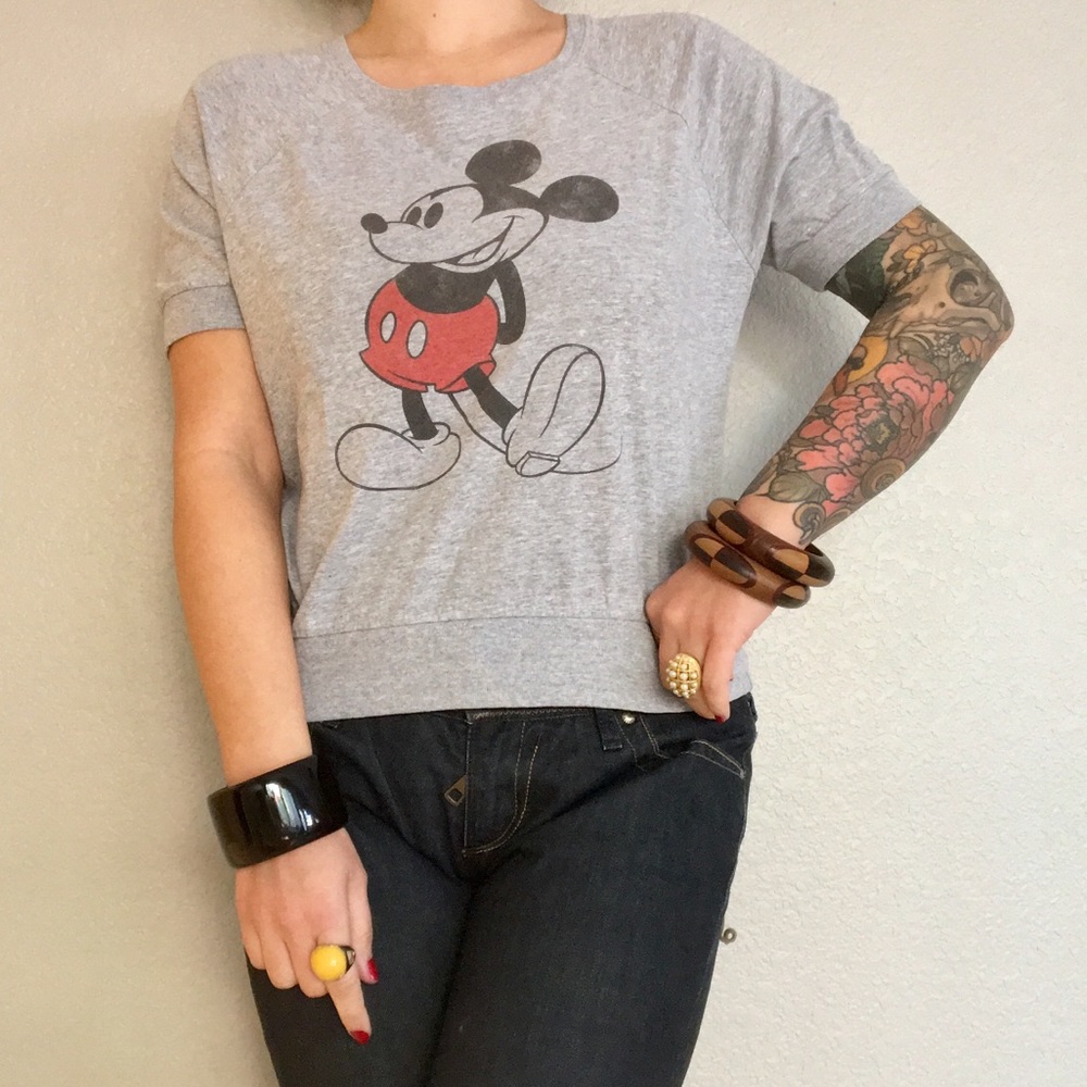 Women’s vintage Mickey Mouse Disney Grey Tshirt